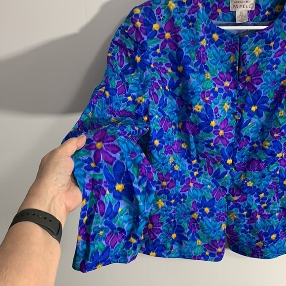 Adrianna Papell 100% Silk Lined Blazer, Size 14, great condition - Picture 2 of 5